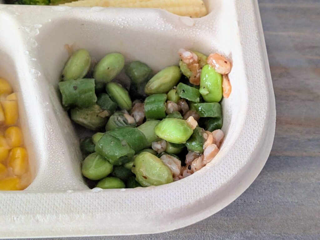 グリーンスプーンデリ弁当枝豆ガーリックペッパーのアップ画像