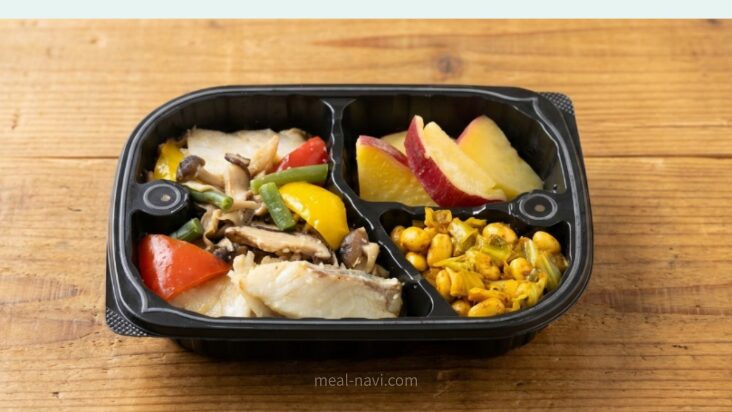 わんまいる美食弁当鶏肉炒めと副菜はさつまいもとコーン